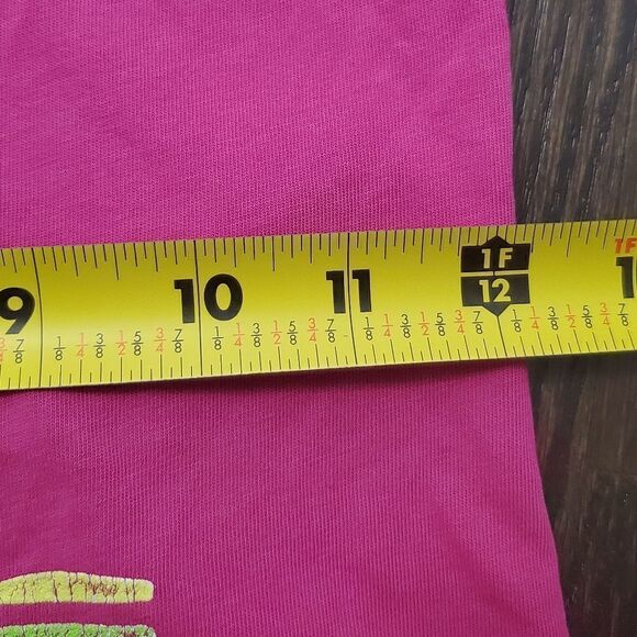 Nike XS Slim Fit Dri Fit Athletic Shirt Magenta Green Yellow White Just Do It - Picture 8 of 9